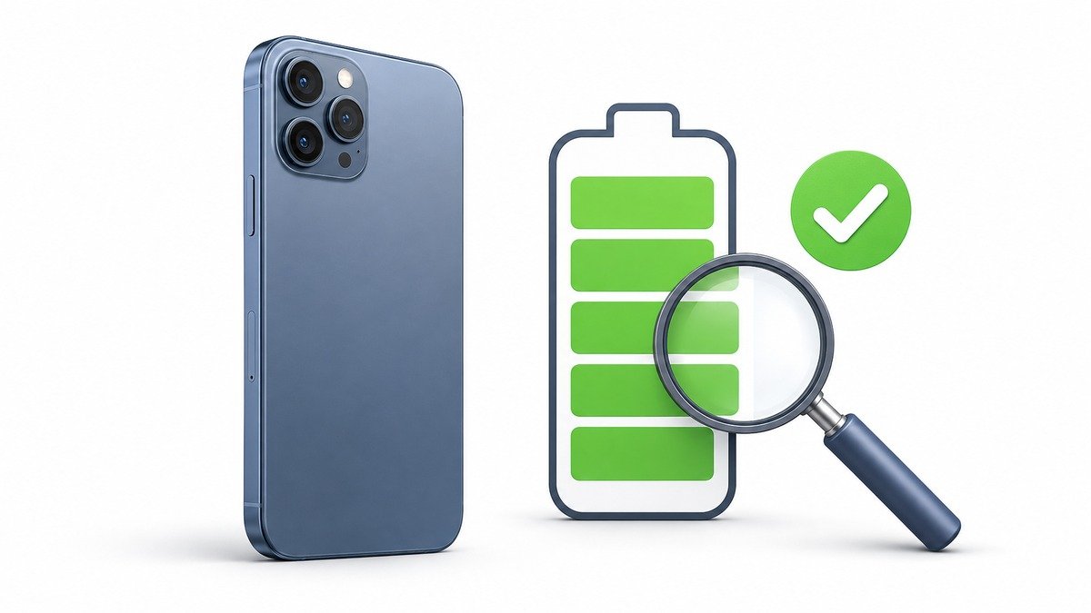 illustration générique du contrôle de la batterie d’un smartphone reconditionné