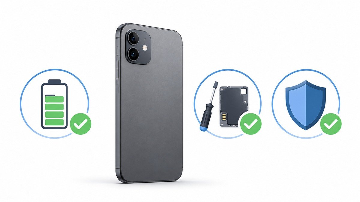 contrôles génériques des pièces et réparations d’un smartphone reconditionné