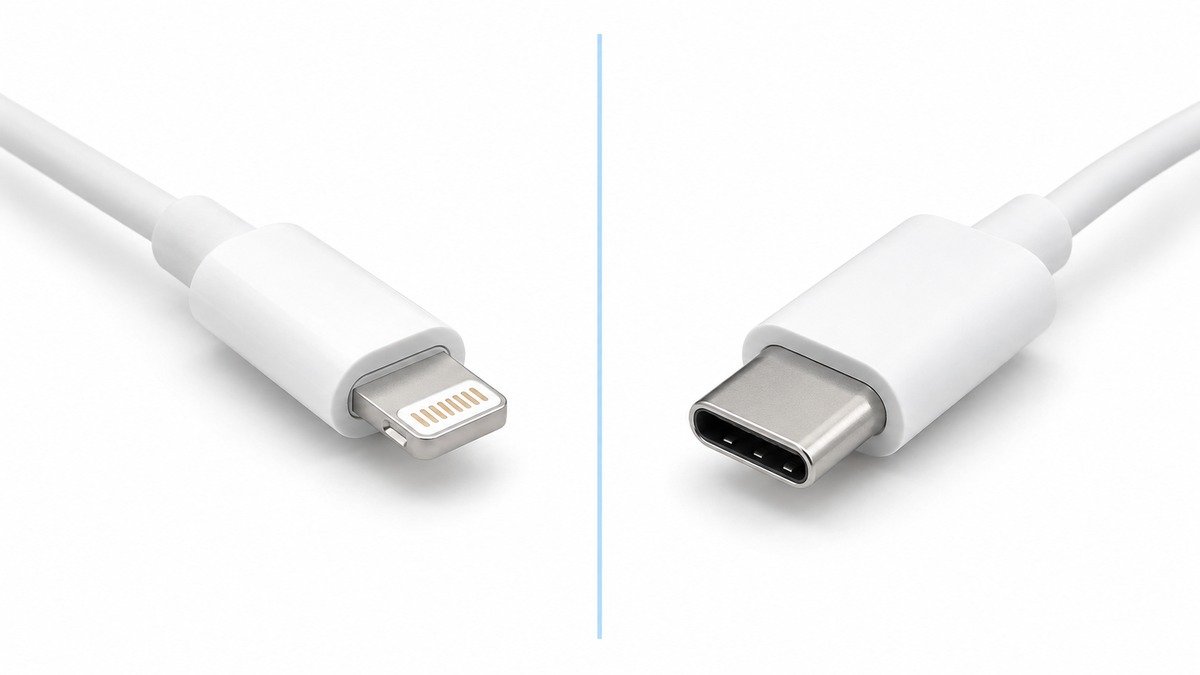 formes physiques d’un connecteur Lightning et d’un connecteur USB-C